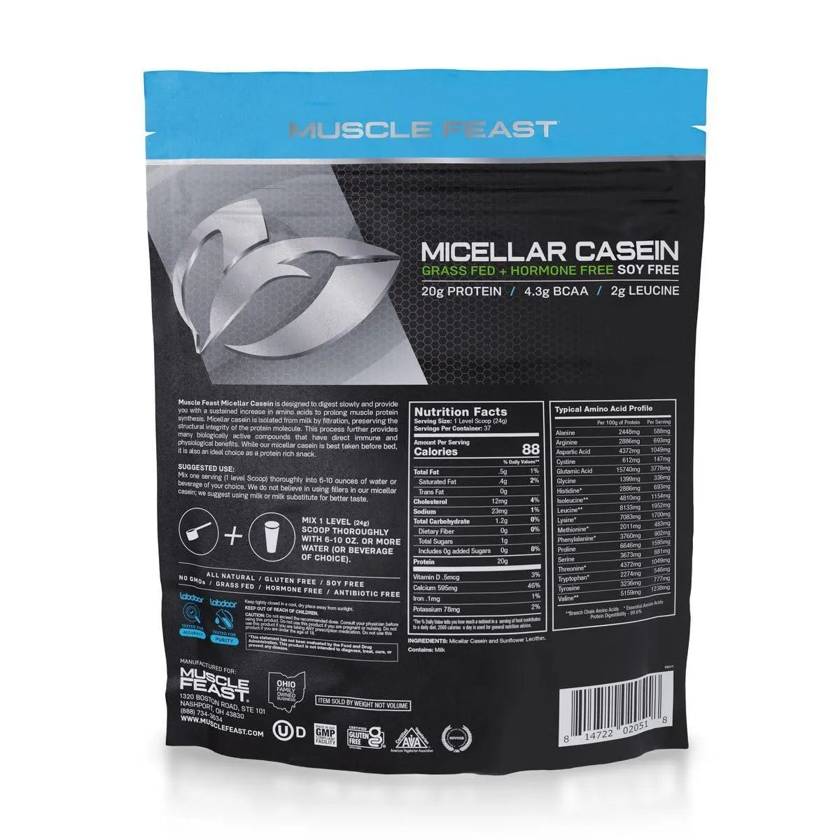 MUSCLE FEAST - Muscle Feast Micellar Casein Protein Unflavored 907Gr. - The Red Vitamin MX - Suplementos Alimenticios - {{ shop.shopifyCountryName }}