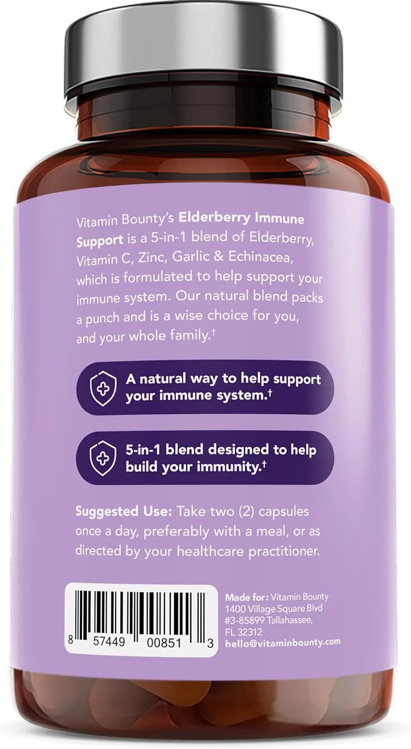 VITAMIN BOUNTY - Vitamin Bounty Elderberry Organic 60 Capsulas 2 Pack - The Red Vitamin MX - Suplementos Alimenticios - {{ shop.shopifyCountryName }}