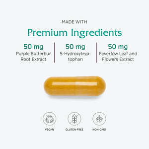 Vitanica Butterbur Extra Brain Chemistry and Vessel Support 120 Capsulas