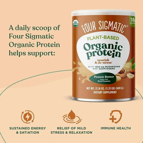 FOUR SIGMATIC - Four Sigmatic Organic Vegan Protein Powder Peanut Butter 600Gr. - The Red Vitamin MX - Suplementos Alimenticios - {{ shop.shopifyCountryName }}