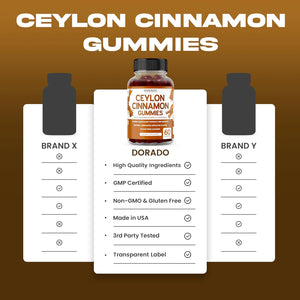 Dorado Nutrition Sugar-Free Ceylon Cinnamon Gummies 2000Mg. 60 Gomitas