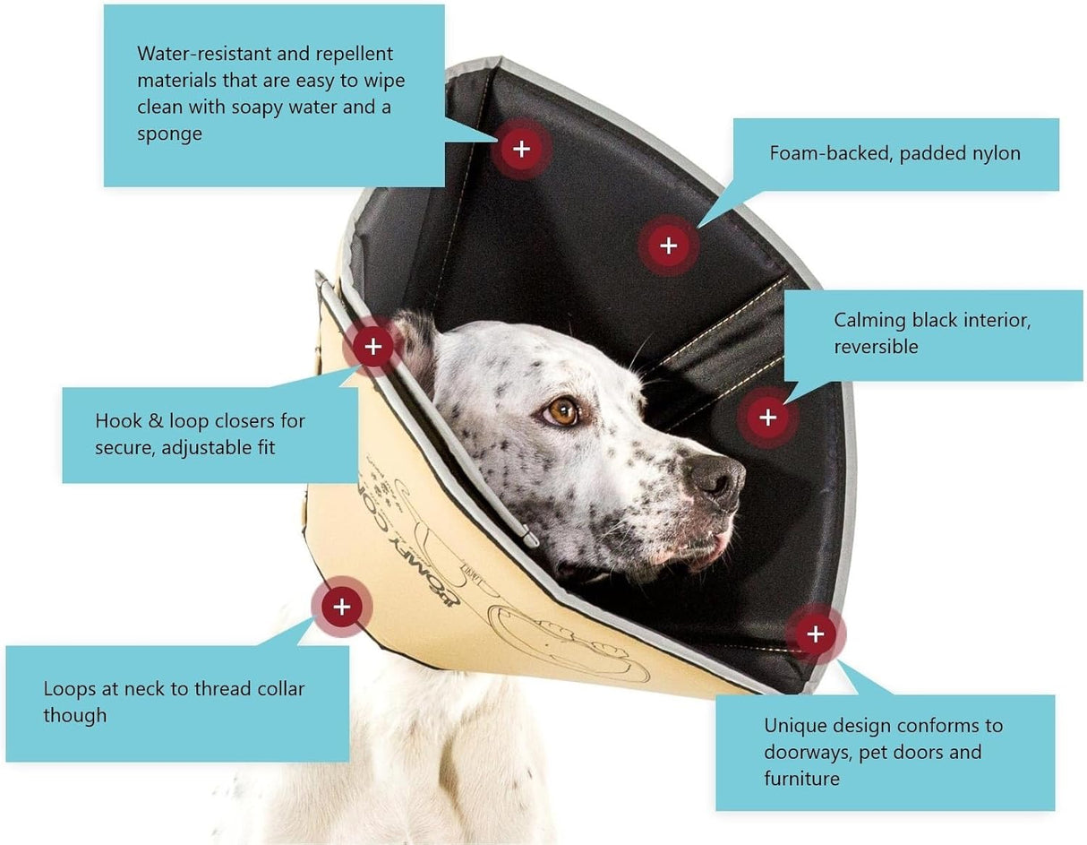 All Four Paws Comfy Cone Pet Cone for Dogs BLACK XXLARGE