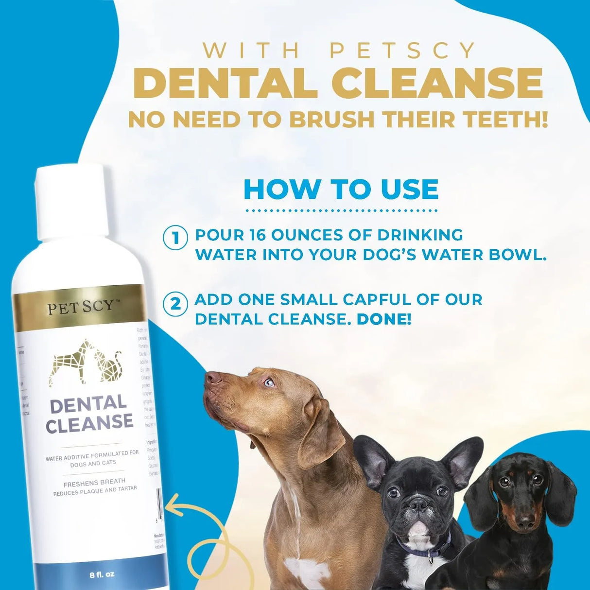 PETSCY - Petscy Dental Cleanse All-Natural Cat & Dog 8 Oz. - The Red Vitamin MX - Cuidado Dental Para Perros - {{ shop.shopifyCountryName }}