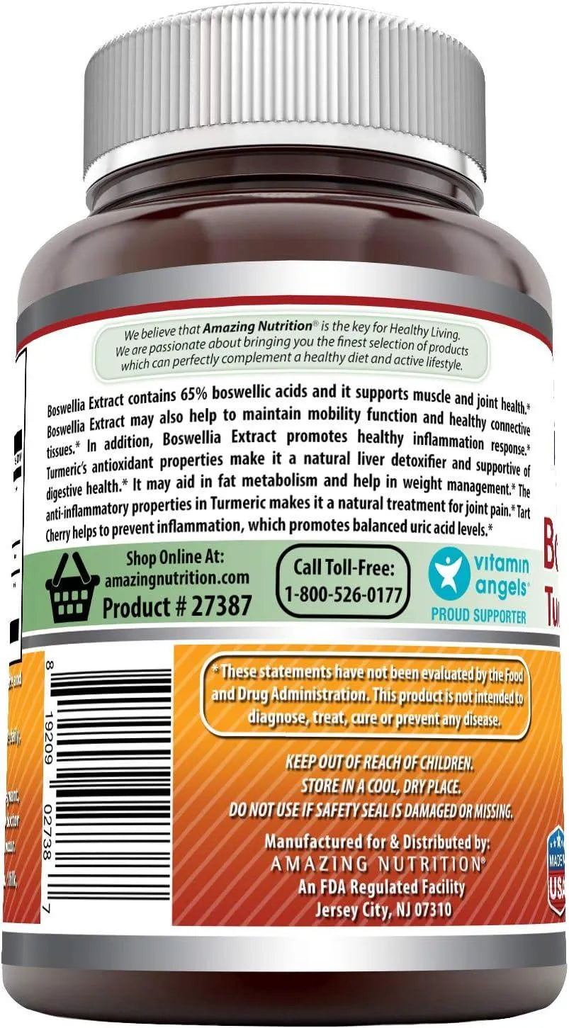 AMAZING FORMULAS - Amazing Formulas Boswellia Extract Turmeric and Tart Cherry 2400Mg. 120 Capsulas - The Red Vitamin MX - Suplementos Alimenticios - {{ shop.shopifyCountryName }}