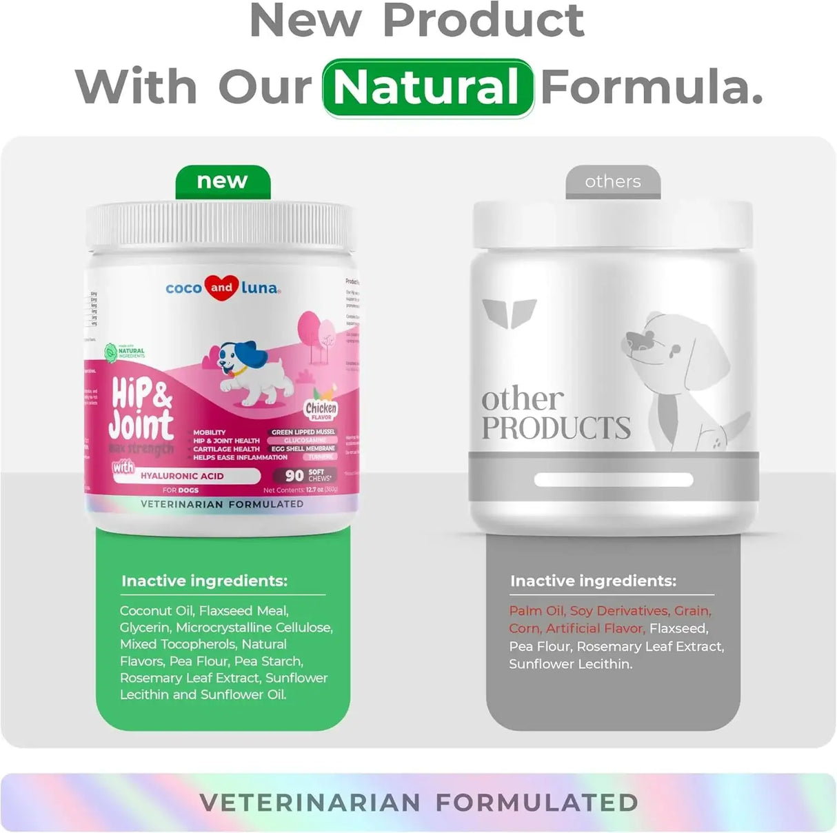COCO AND LUNA - Coco and Luna Hip & Joint Supplement for Dogs Max Strength 90 Masticables - The Red Vitamin MX - Cuidado De Cadera Y Articulaciones Para Perros - {{ shop.shopifyCountryName }}