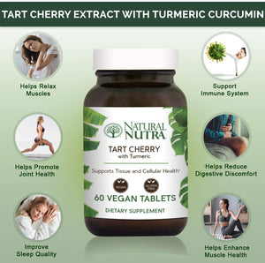 Natural Nutra Tart Cherry Extract with Turmeric Curcumin 60 Tabletas