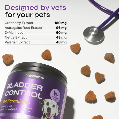 VETRICA - Vetrica Bladder Control Dog UTI Treatment 130 Masticables - The Red Vitamin MX - Salud De Tracto Urinario Para Perros - {{ shop.shopifyCountryName }}