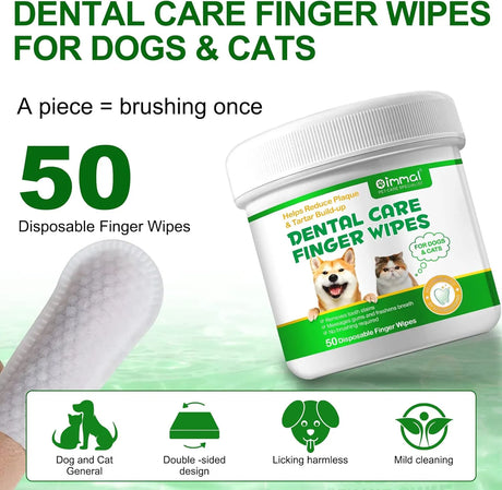 OIMMAL - OIMMAL Teeth Cleaning Wipes for Dogs & Cats 50 Toallitas - The Red Vitamin MX - Cuidado Dental Para Perros - {{ shop.shopifyCountryName }}