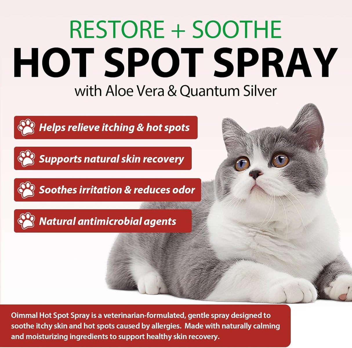 Oimmal Hot Spot Spray Treatment for Cats 100Ml.