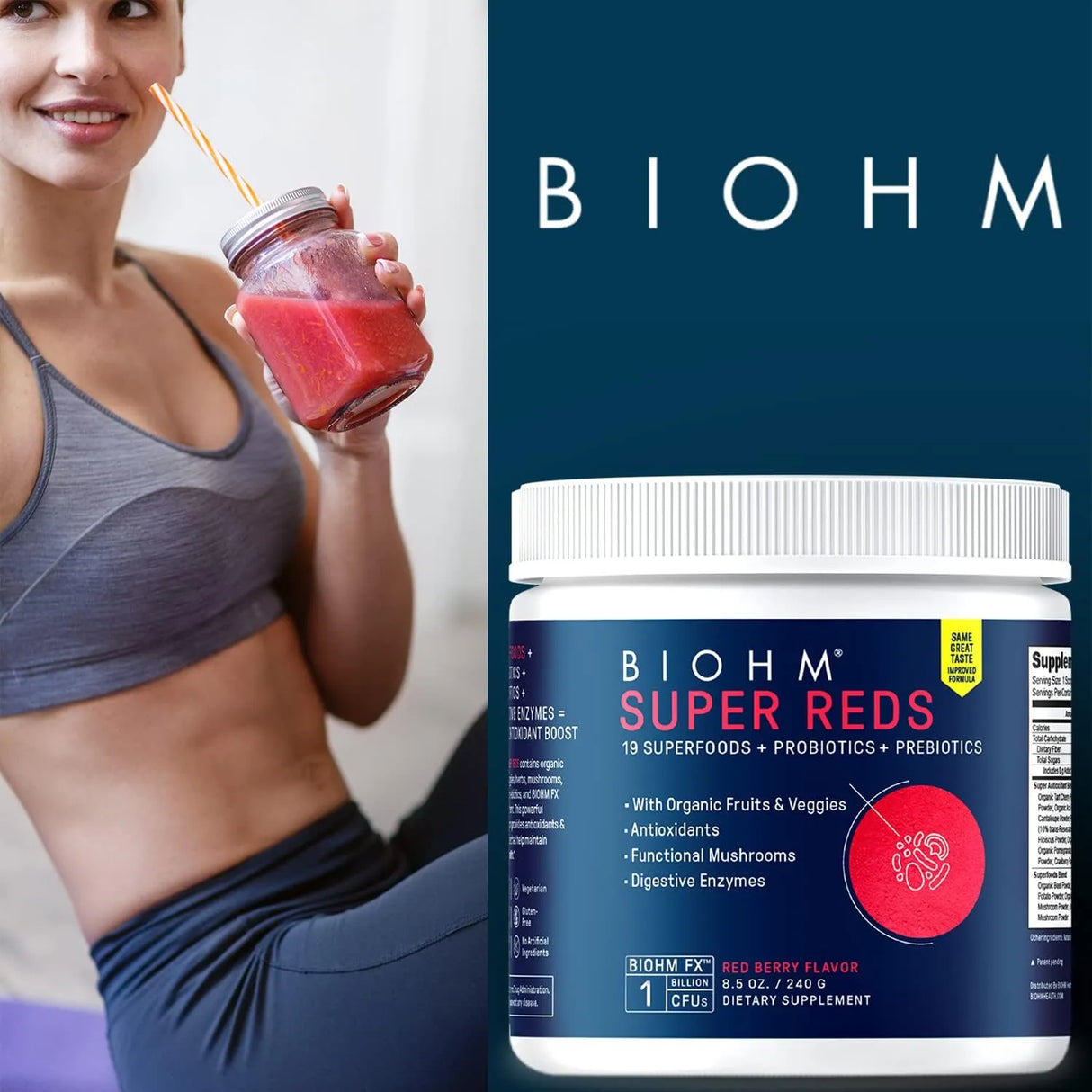 BIOHM - BIOHM Super Reds 30 Servicios Red Berry Flavor 240Gr. - The Red Vitamin MX - Suplementos Alimenticios - {{ shop.shopifyCountryName }}