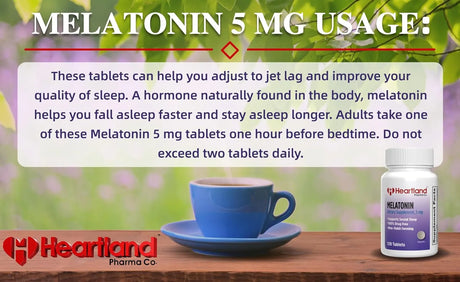 HEALTLAND OHARMA - Heartland Pharma Melatonin 5Mg. 120 Tabletas - The Red Vitamin MX - Suplementos Alimenticios - {{ shop.shopifyCountryName }}