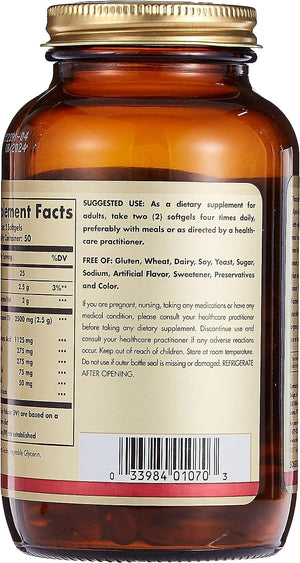 Solgar Flaxseed Oil 1250Mg. 100 Capsulas Blandas - The Red Vitamin MX - Suplementos Alimenticios - SOLGAR