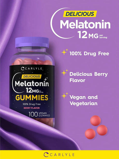 CARLYLE - Carlyle Melatonin Gummies 12Mg. 100 Gomitas - The Red Vitamin MX - Suplementos Alimenticios - {{ shop.shopifyCountryName }}