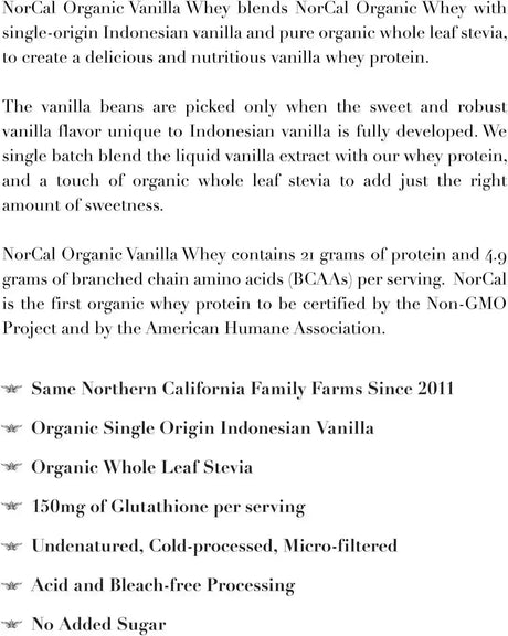 NORCAL ORGANIC - NorCal Organic Classic Whey Protein 100% Grass-Fed Vanilla 907Gr. - The Red Vitamin MX - Suplementos Alimenticios - {{ shop.shopifyCountryName }}