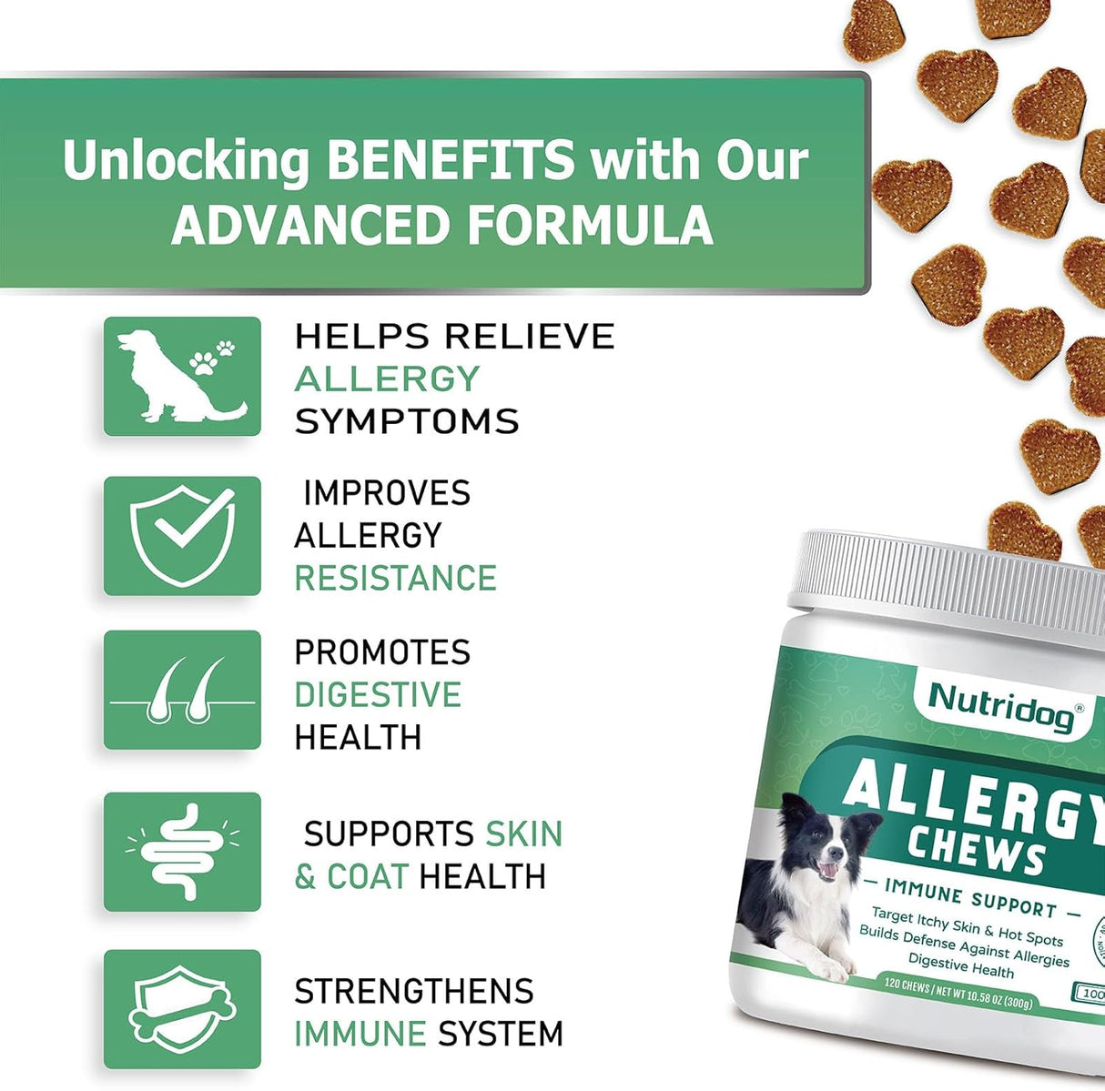 Nutridog Allergy Chews for Dogs 120 Masticables