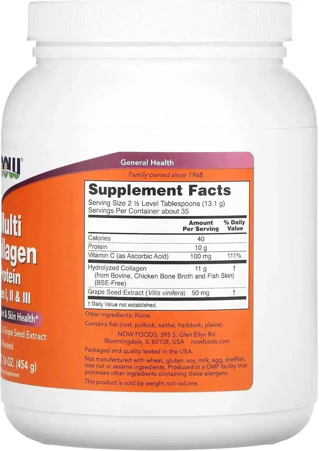 NOW SUPPLEMENTS - NOW Supplements Multi Collagen Protein Types I, II & III Powder 454Gr. - The Red Vitamin MX - Suplementos Alimenticios - {{ shop.shopifyCountryName }}