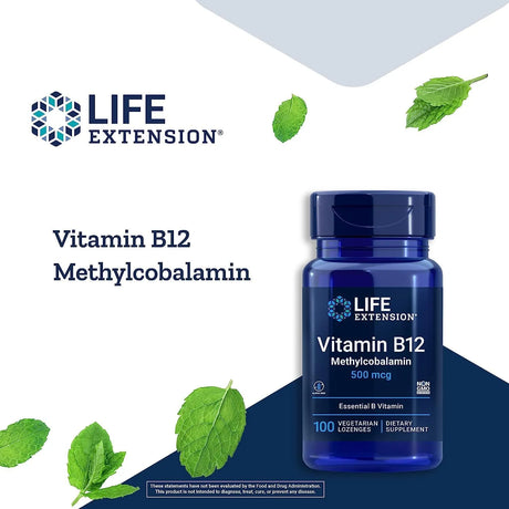 LIFE EXTENSION - Life Extension Vitamin B12 Methylcobalamin 500mcg 100 Tabletas 2 Pack - The Red Vitamin MX - Suplementos Alimenticios - {{ shop.shopifyCountryName }}
