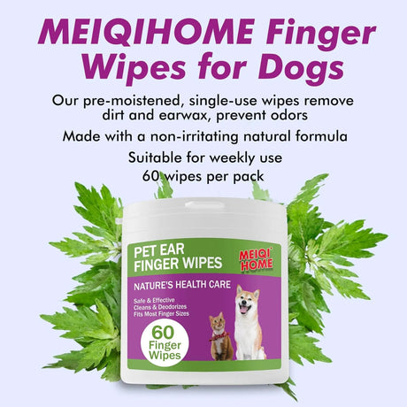 MEIQIHOME - MEIQIHOME Dog Ear Wipes Finger 60 Toallitas - The Red Vitamin MX - Cuidado Del Oído De Perros - {{ shop.shopifyCountryName }}