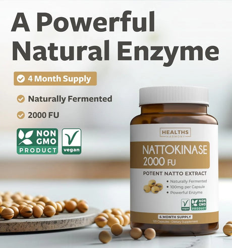 HEALTHS HARMONY - Healths Harmony Nattokinase 2000 FU 120 Capsulas - The Red Vitamin MX - Suplementos Alimenticios - {{ shop.shopifyCountryName }}