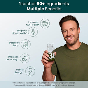 SUPPLY6 360 Greens Powder with 80+ Superfoods 30 Servicios 30 Paquetes