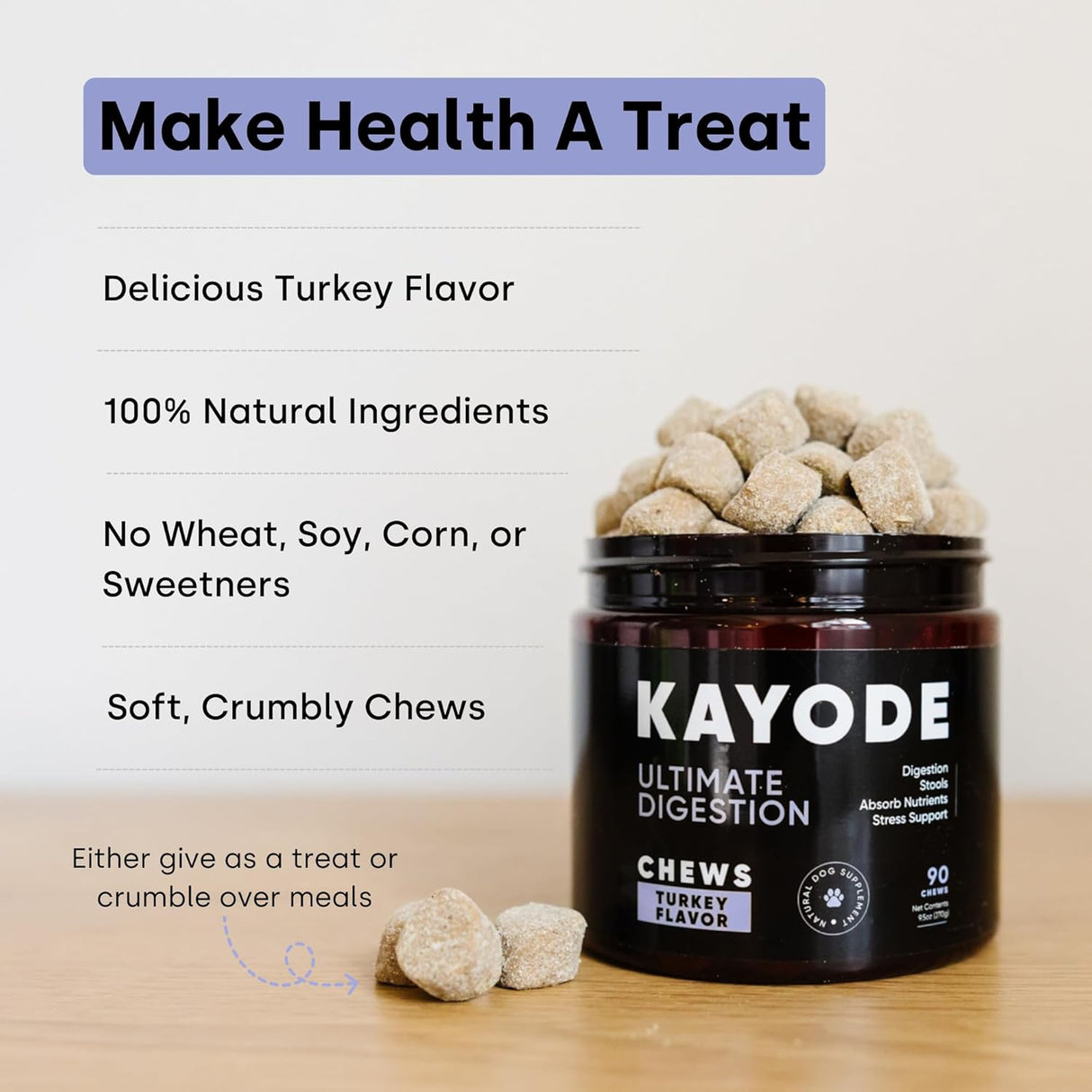 Kayode Ultimate Digestion Fast Facting Anti Diarrhea for Dogs 90 Masticables