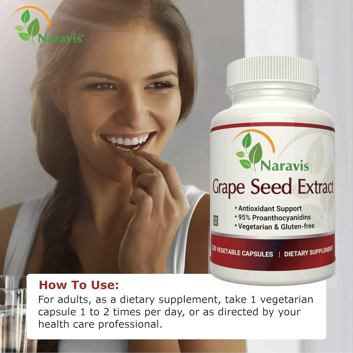 NARAVIS - Naravis Grape Seed Extract 400Mg. 120 Capsulas - The Red Vitamin MX - Suplementos Alimenticios - {{ shop.shopifyCountryName }}