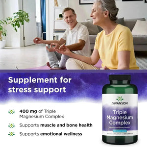 SWANSON - Swanson Triple Magnesium Complex 400Mg. 300 Capsulas - The Red Vitamin MX - Suplementos Alimenticios - {{ shop.shopifyCountryName }}