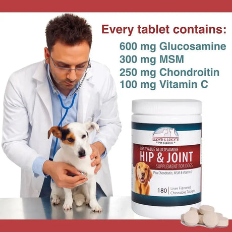 LLOYD & LUCY'S - Lloyd & Lucy's Hip and Joint Supplement for Dogs 180 Tabletas Masticables - The Red Vitamin MX - Cuidado De Cadera Y Articulaciones Para Perros - {{ shop.shopifyCountryName }}