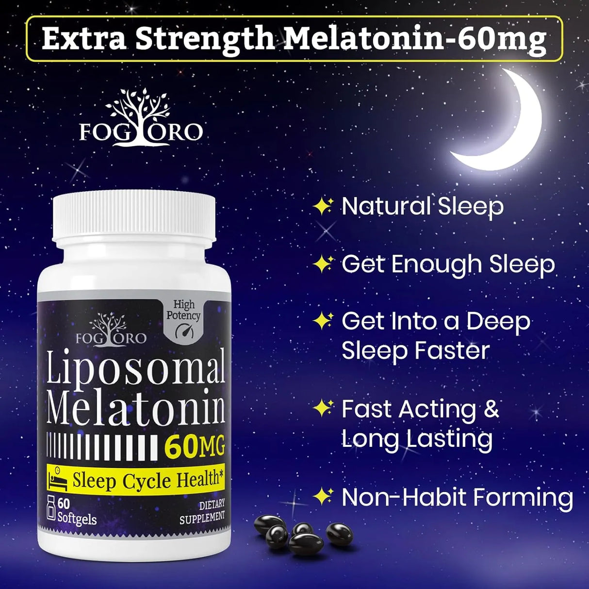 FOGORO - Fogoro Melatonin 60Mg. 60 Capsulas Blandas 2 Pack - The Red Vitamin MX - Suplementos Alimenticios - {{ shop.shopifyCountryName }}