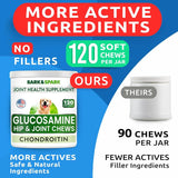 BARK&SPARK - BARK&SPARK Glucosamine Chondroitin Dog Hip & Joint 120 Masticables - The Red Vitamin MX - Cuidado De Cadera Y Articulaciones Para Perros - {{ shop.shopifyCountryName }}