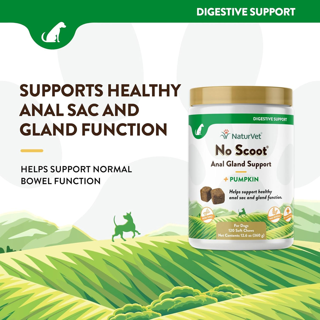 NaturVet No Scoot for Dogs 120 Masticables
