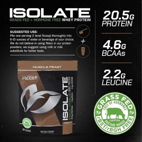 MUSCLE FEAST - Muscle Feast Grass-Fed Whey Protein Isolate Chocolate 907Gr. - The Red Vitamin MX - Suplementos Alimenticios - {{ shop.shopifyCountryName }}