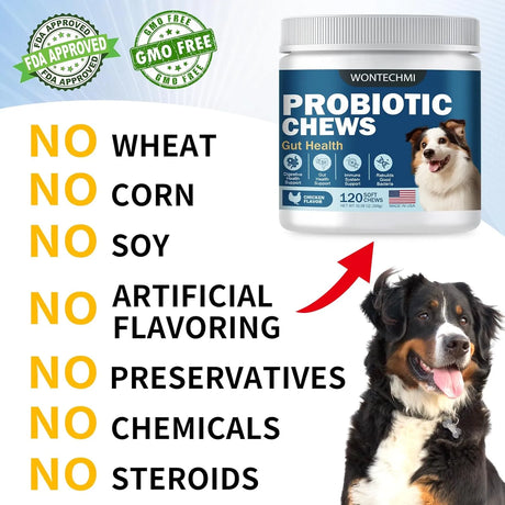 WONTECHMI - WONTECHMI Probiotics for Dogs Chicken 120 Masticables - The Red Vitamin MX - Probióticos Para Perros - {{ shop.shopifyCountryName }}