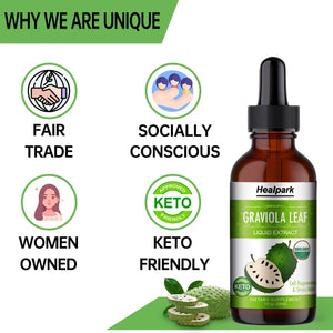 Healpark Soursop Bitters Liquid Graviola Leaf Extract 1 Fl.Oz.