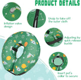 Toptakeit Elevated Inflatable Dog Collar GREEN XLARGE