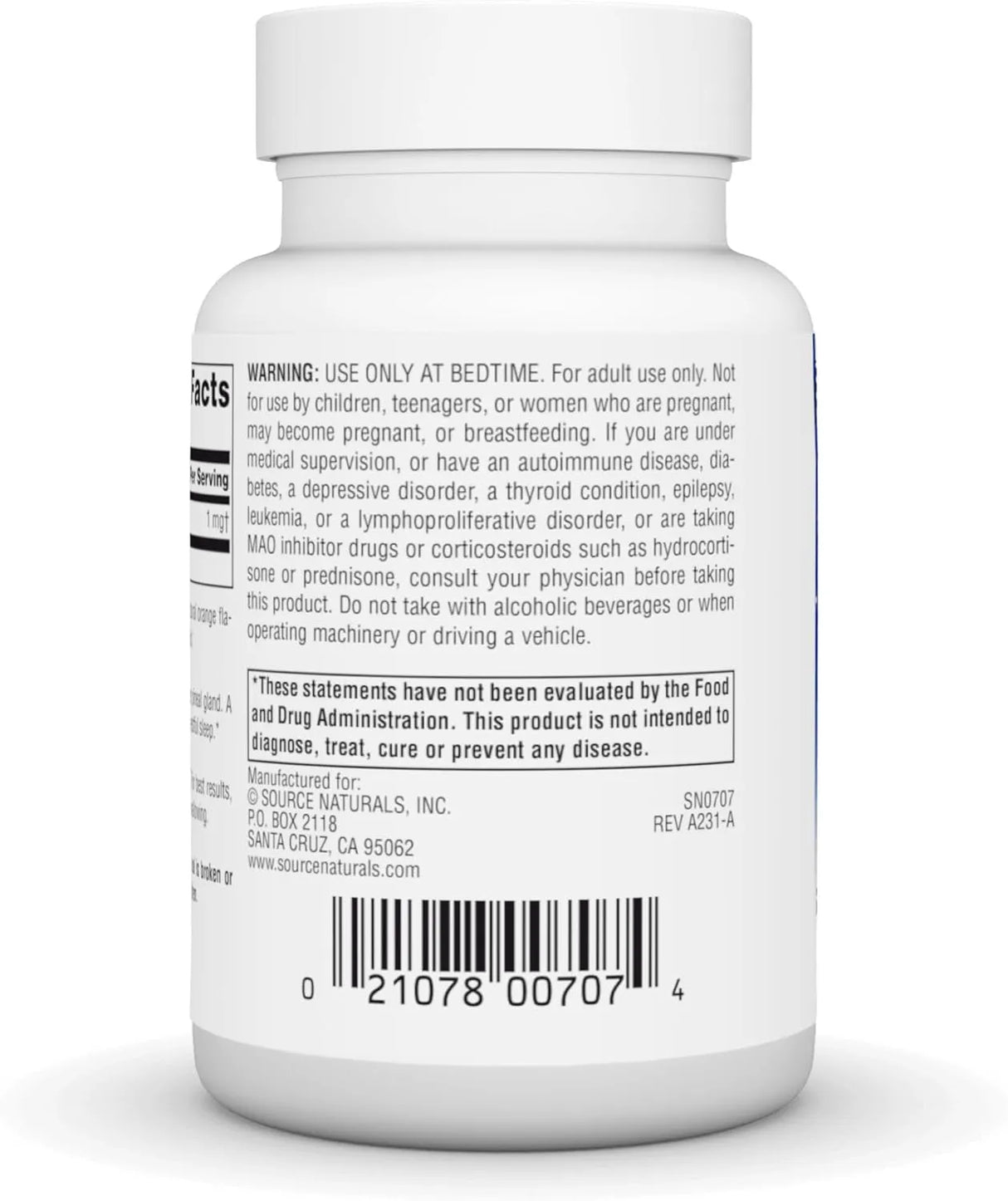 SOURCE NATURALS - Source Naturals Melatonin 1Mg. 200 Tabletas - The Red Vitamin MX - Suplementos Alimenticios - {{ shop.shopifyCountryName }}