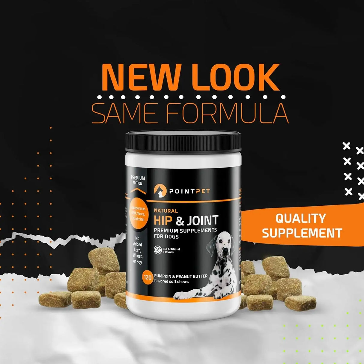 POINTPET - PointPet Hip & Joint Glucosamine for Dogs Peanut Butter & Pumpkin Flavor 120 Masticables - The Red Vitamin MX - Cuidado De Cadera Y Articulaciones Para Perros - {{ shop.shopifyCountryName }}