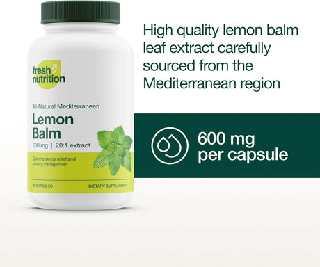 FRESH NUTRITION - Fresh Nutrition Lemon Balm Extract 90 Capsulas - The Red Vitamin MX - Suplementos Alimenticios - {{ shop.shopifyCountryName }}