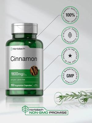 HORBAACH - Horbaach Cinnamon 1,800Mg. 150 Capsulas - The Red Vitamin MX - Suplementos Alimenticios - {{ shop.shopifyCountryName }}