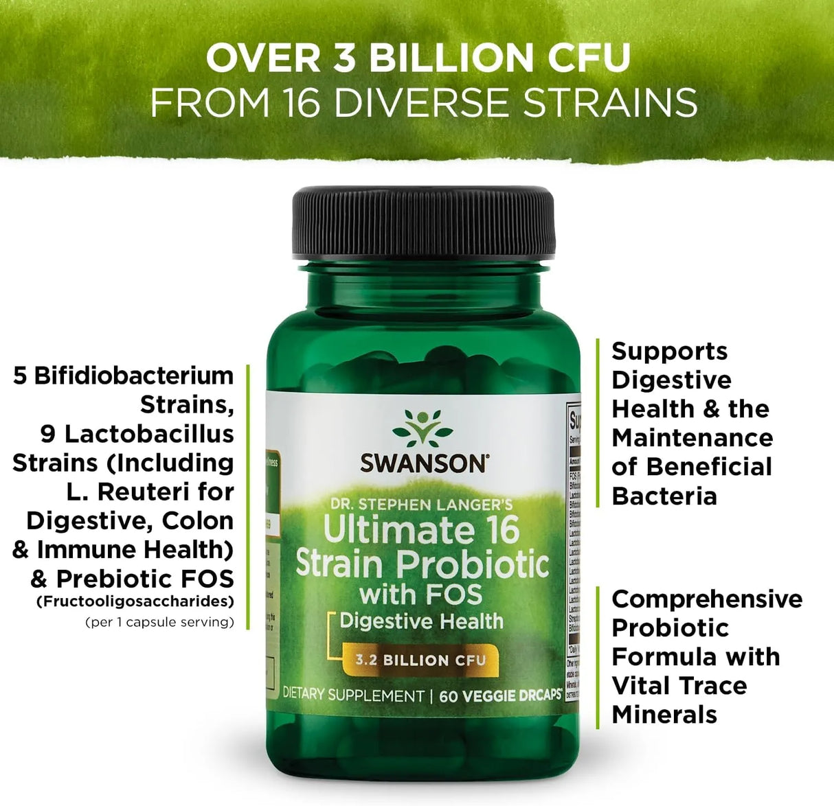 SWANSON - Swanson Dr. Stephen Langer's Formula Natural Probiotic w/Prebiotic FOS 60 Capsulas 2 Pack - The Red Vitamin MX - Suplementos Alimenticios - {{ shop.shopifyCountryName }}