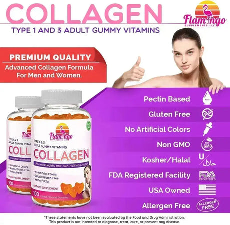 FLAMINGO SUPPLEMENTS - Flamingo Supplements Collagen Gummies 100 Gomitas - The Red Vitamin MX - Suplementos Alimenticios - {{ shop.shopifyCountryName }}