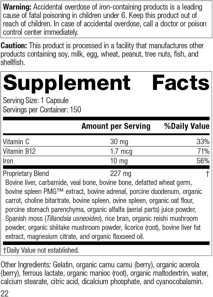 STANDARD PROCESS - Standard Process Ferrofood Healthy Blood 150 Capsulas - The Red Vitamin MX - Suplementos Alimenticios - {{ shop.shopifyCountryName }}