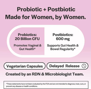 WHOLESOME STORY - Wholesome Story Postbiotic and Probiotics for Women 20 Billion CFU 60 Capsulas - The Red Vitamin MX - Suplementos Alimenticios - {{ shop.shopifyCountryName }}