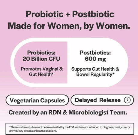 WHOLESOME STORY - Wholesome Story Postbiotic and Probiotics for Women 20 Billion CFU 60 Capsulas - The Red Vitamin MX - Suplementos Alimenticios - {{ shop.shopifyCountryName }}