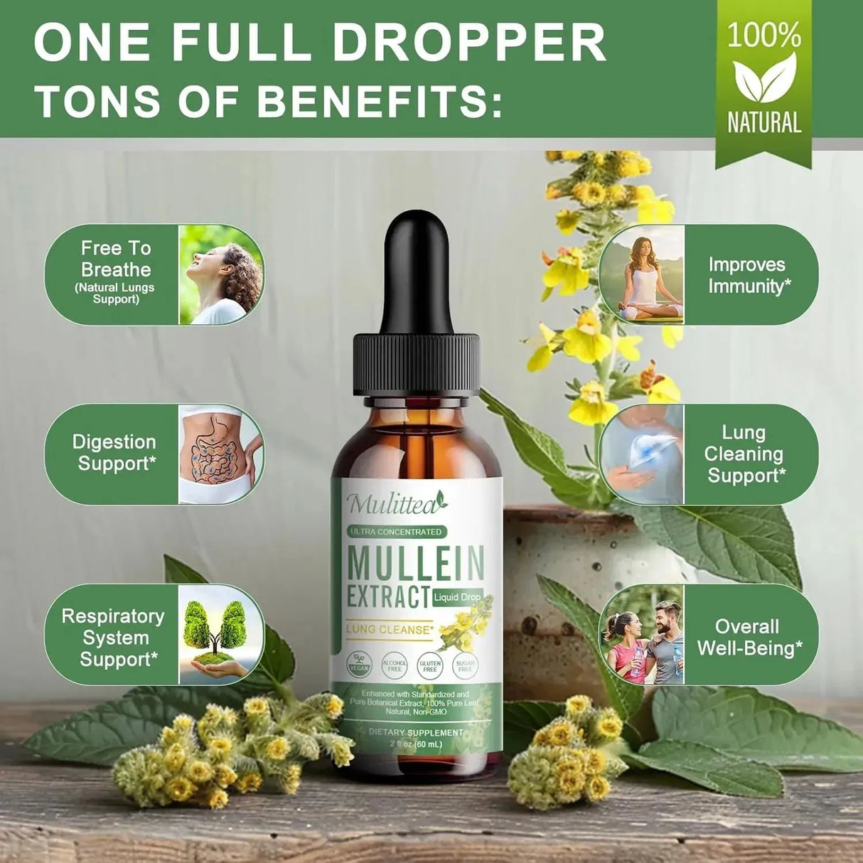 MULITTEA - Mulittea Mullein Drops for Lungs 60Ml. - The Red Vitamin MX - Suplementos Alimenticios - {{ shop.shopifyCountryName }}