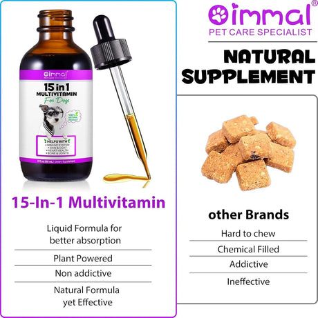 OIMMAL - OIMMAL 15 in 1 Dog Multivitamin Drops for Dogs 2 Fl.Oz. - The Red Vitamin MX - Multivitamínicos Para Perros - {{ shop.shopifyCountryName }}