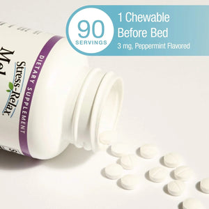 NATURAL FACTORS - Natural Factors Stress-Relax Melatonin 3Mg. 90 Tabletas Masticables - The Red Vitamin MX - Suplementos Alimenticios - {{ shop.shopifyCountryName }}