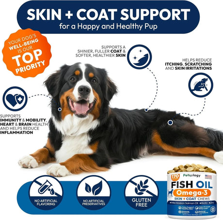 PETSOLOGY - Petsology Omega 3 Fish Oil for Dogs 170 Masticables - The Red Vitamin MX - Aceite De Pescado Para Perros - {{ shop.shopifyCountryName }}