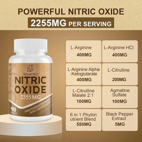 SEHAIKU - SehatiKu Nitric Oxide Supplement 2255Mg. 90 Capsulas - The Red Vitamin MX - Suplementos Alimenticios - {{ shop.shopifyCountryName }}