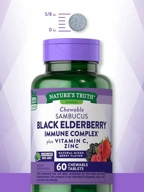 NATURE'S TRUTH - Nature's Truth Black Elderberry Immune Complex 60 Tabletas Masticables - The Red Vitamin MX - Suplementos Alimenticios - {{ shop.shopifyCountryName }}
